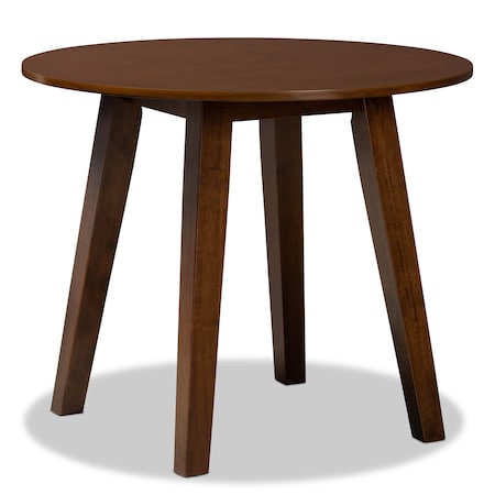 Baxton Studio Ela Walnut Brown Finished 35-Inch-Wide Round Wood Dining Table 169-10895